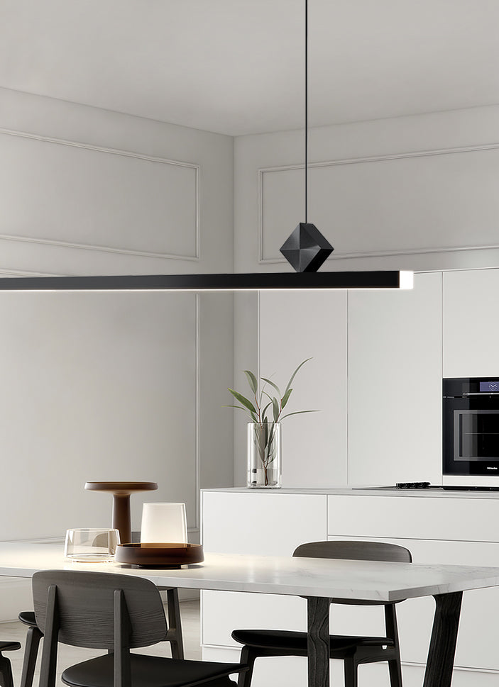 Luci a sospensione da cucina contemporanea illuminazione isola lineare luce appesa in nero