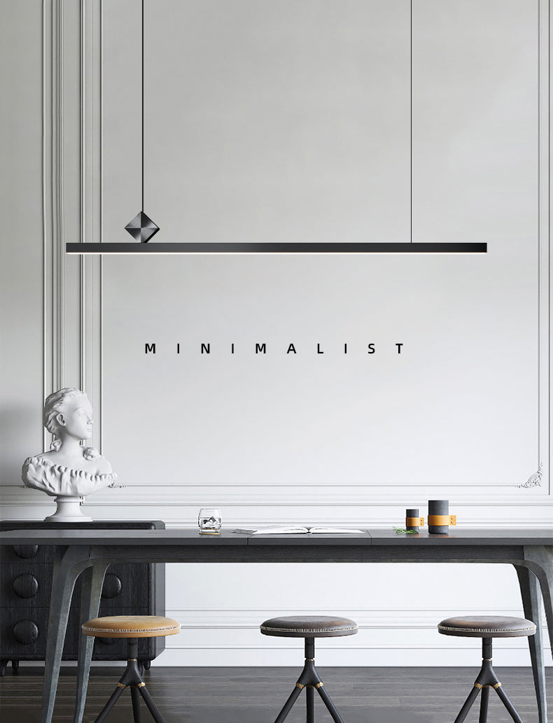 Luci a sospensione da cucina contemporanea illuminazione isola lineare luce appesa in nero