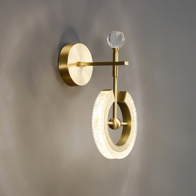 Contemporary Gold Wall Lamps 1-Light Acrylic Wall Mount Lamp for Bedroom