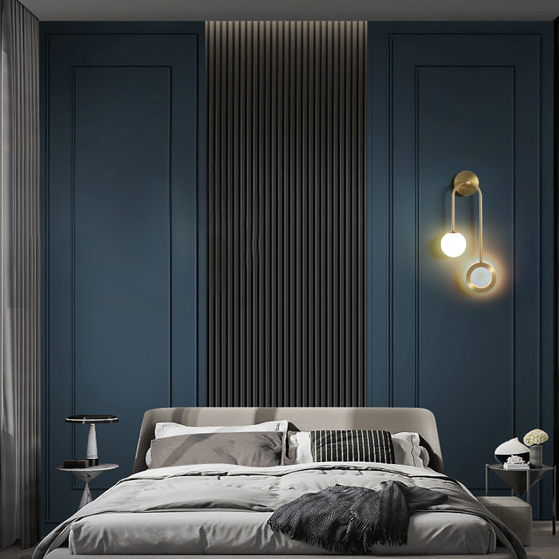 Lámparas de pared globales lámpara de montaje de pared de vidrio LED moderno de 1 luces para dormitorio