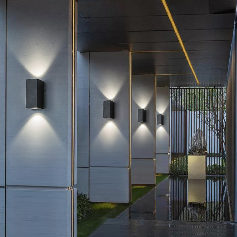 1-Licht-LED moderne schwarze Wandleuchten Aluminium im Freien Wandlampen im Freien