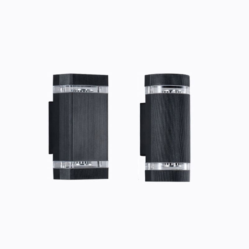 Minimalismo de aluminio Luz de luz de pared Negro al aire libre 1 luz de pared de pared Luz de pared