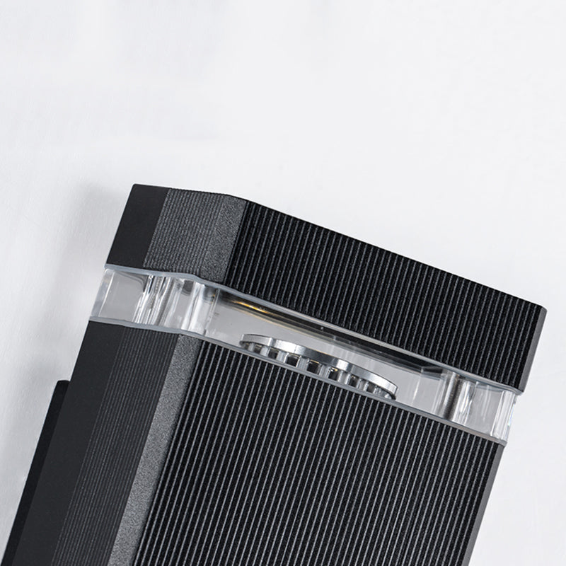 Minimalismo de aluminio Luz de luz de pared Negro al aire libre 1 luz de pared de pared Luz de pared