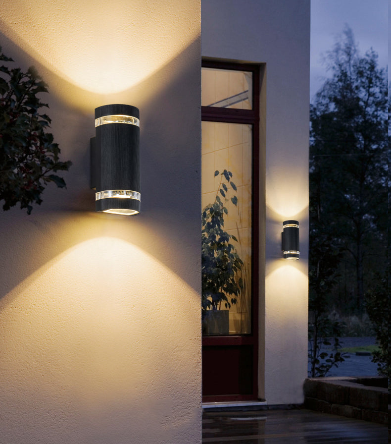 Minimalismo de aluminio Luz de luz de pared Negro al aire libre 1 luz de pared de pared Luz de pared