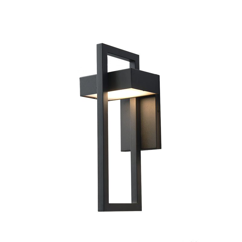 Minimalism Black Wall Light Sconces Metal Outdoor 1-Light Wall Mount Lamp