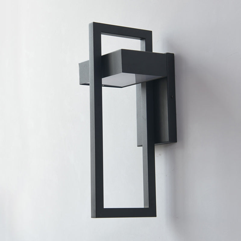 Minimalism Black Wall Light Sconces Metal Outdoor 1-Light Wall Mount Lamp
