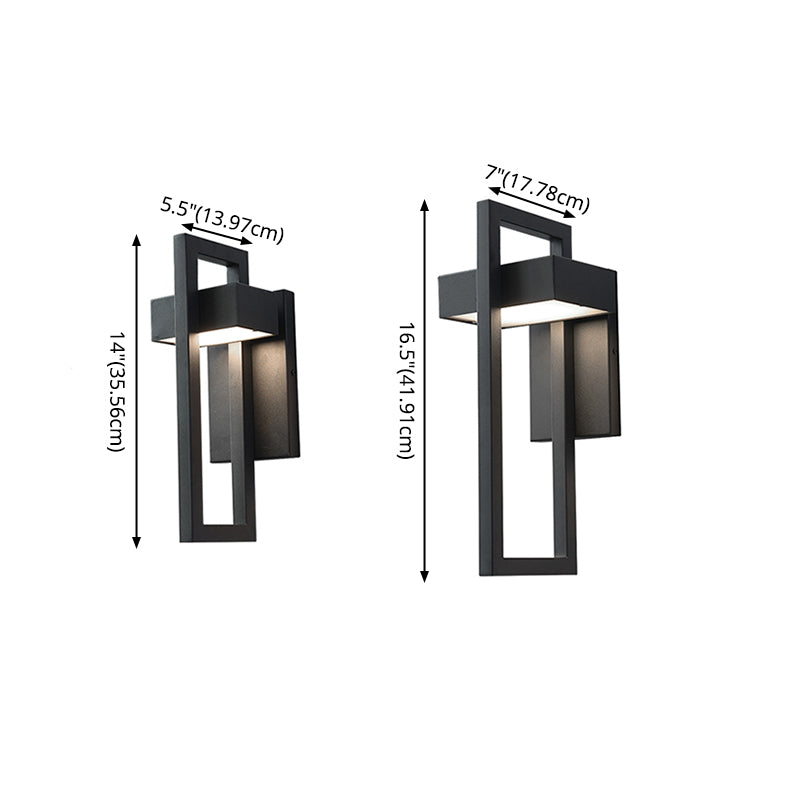 Minimalism Black Wall Light Sconces Metal Outdoor 1-Light Wall Mount Lamp