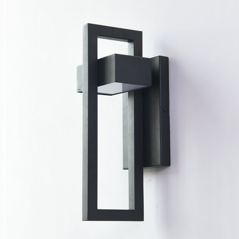Minimalism Black Wall Light Sconces Metal Outdoor 1-Light Wall Mount Lamp