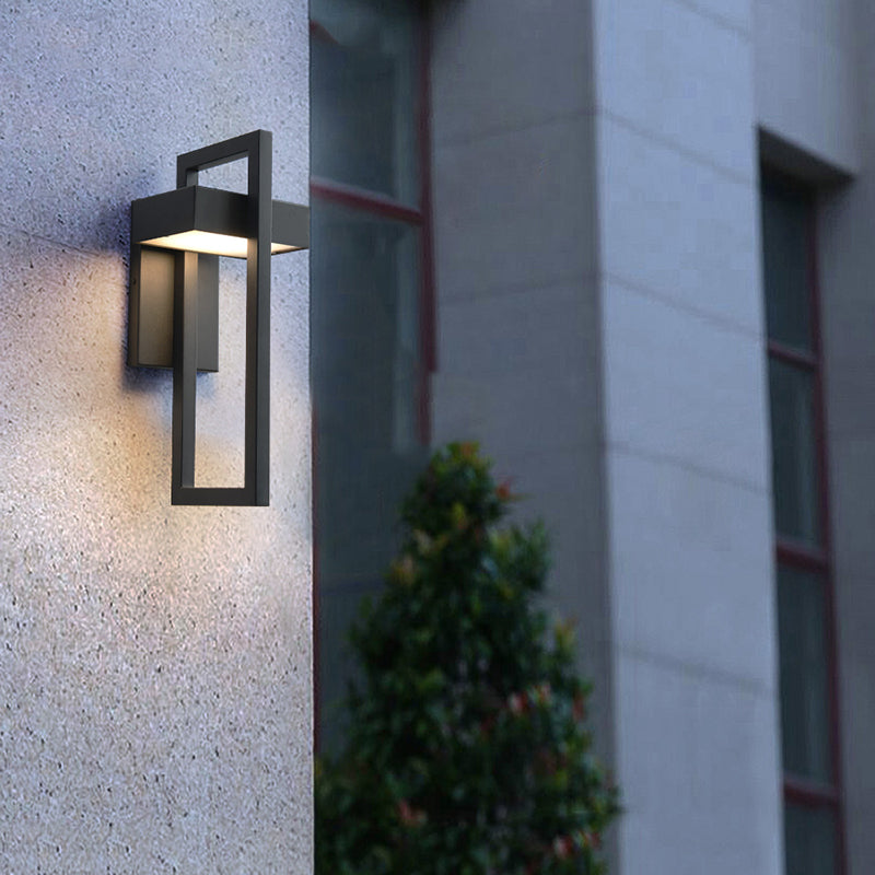 Minimalism Black Wall Light Sconces Metal Outdoor 1-Light Wall Mount Lamp