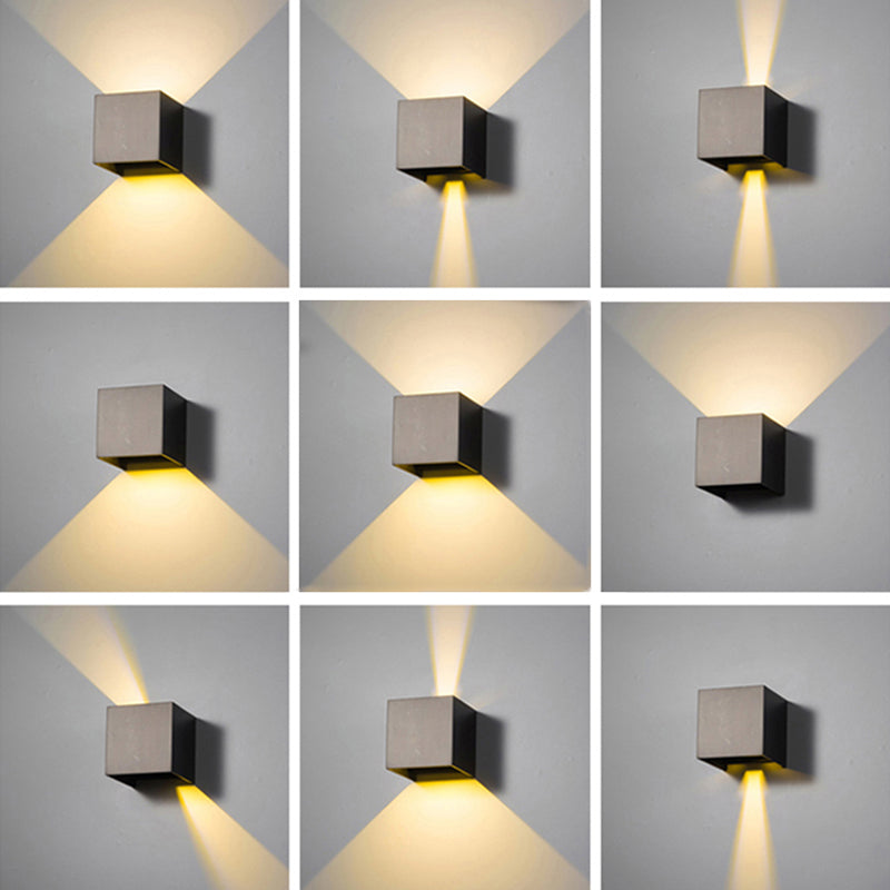 Quadratische Metallwandlampen 1-Licht-LED Moderne Außenwandhalterlampe für Garten