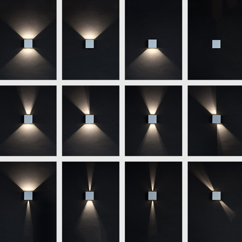 Quadratische Metallwandlampen 1-Licht-LED Moderne Außenwandhalterlampe für Garten