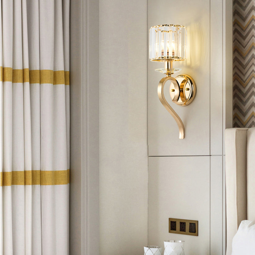 Luces de pared de cristal nórdicas modernas lámparas montadas en la pared de cilindro para sala de estar