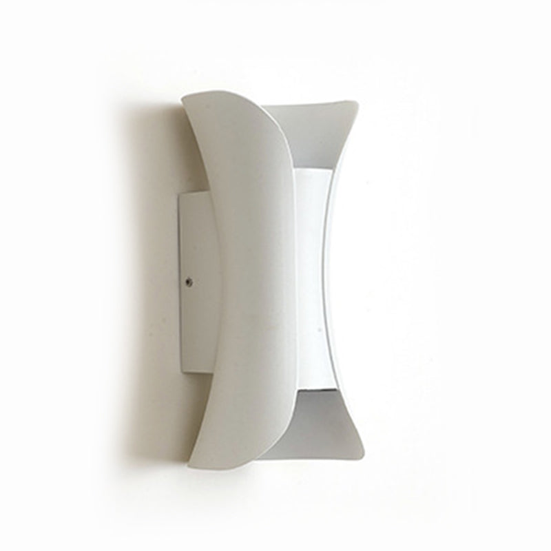 Lampada a parete curva in alluminio Stile moderno a 2 luci lampada sconce in bianco e nero