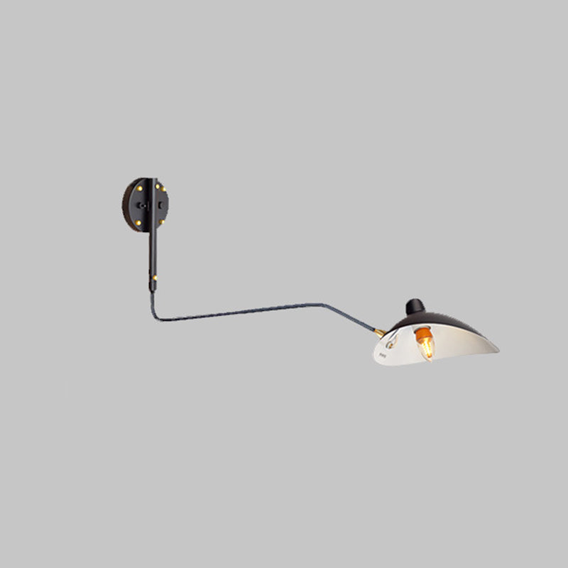 Fispositi di illuminazione in metallo industriale a parete a 1 luci di altalena in nero in nero