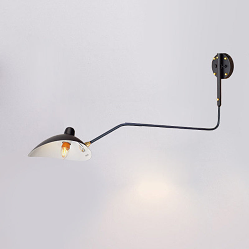 Fispositi di illuminazione in metallo industriale a parete a 1 luci di altalena in nero in nero