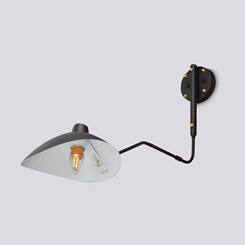 Fispositi di illuminazione in metallo industriale a parete a 1 luci di altalena in nero in nero