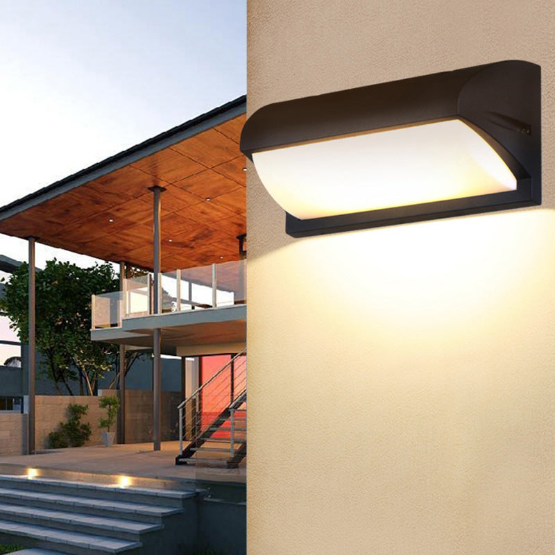 Geometric Shade Wall Lighting Modern Simple Style Metal 1 Light Sconce Light in Black and White