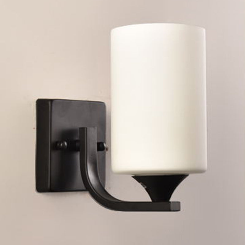 Round Disc Shade Wall Lighting Modern Simple Style Glass 1 Light Sconce Light in Gold