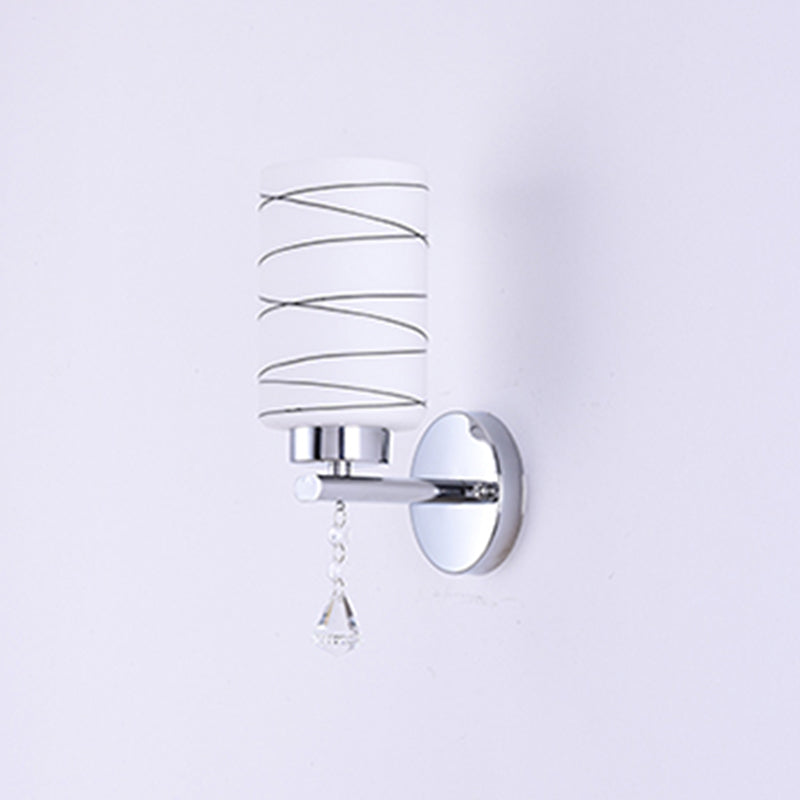 Round Disc Shade Wall Lighting Modern Simple Style Glass 1 Light Sconce Light in Gold