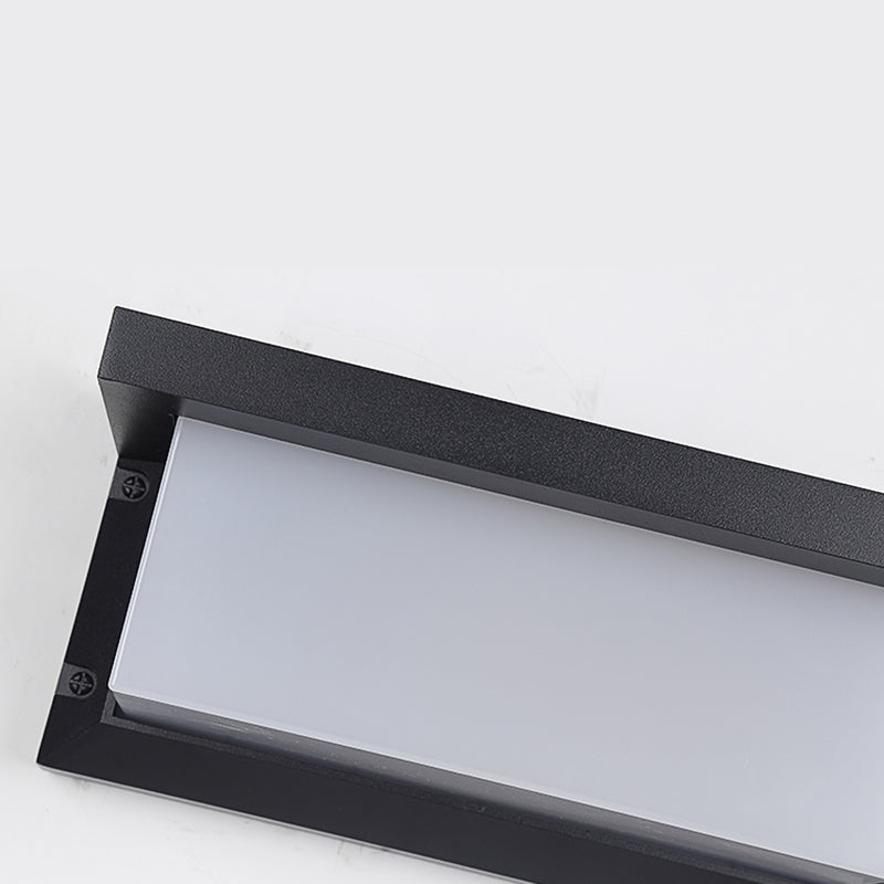 Modern Simple Style Rectangular Shade Wall Sconce Metal 1 Light Sconces in Black Finish