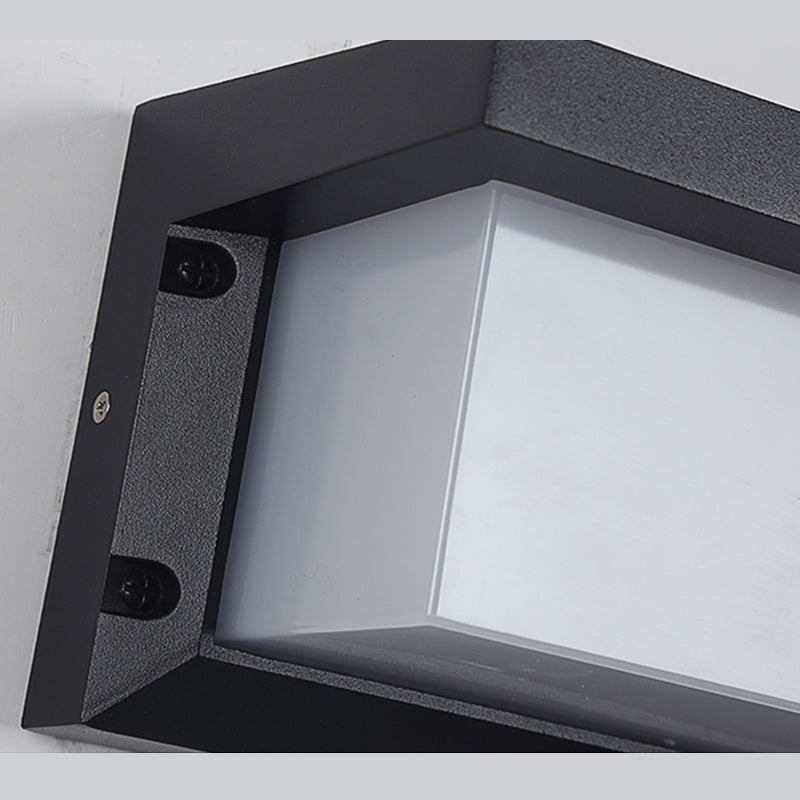 Modern Simple Style Rectangular Shade Wall Sconce Metal 1 Light Sconces in Black Finish