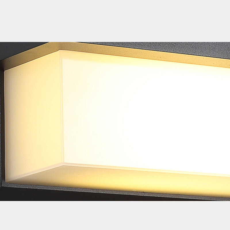 Modern Simple Style Rectangular Shade Wall Sconce Metal 1 Light Sconces in Black Finish