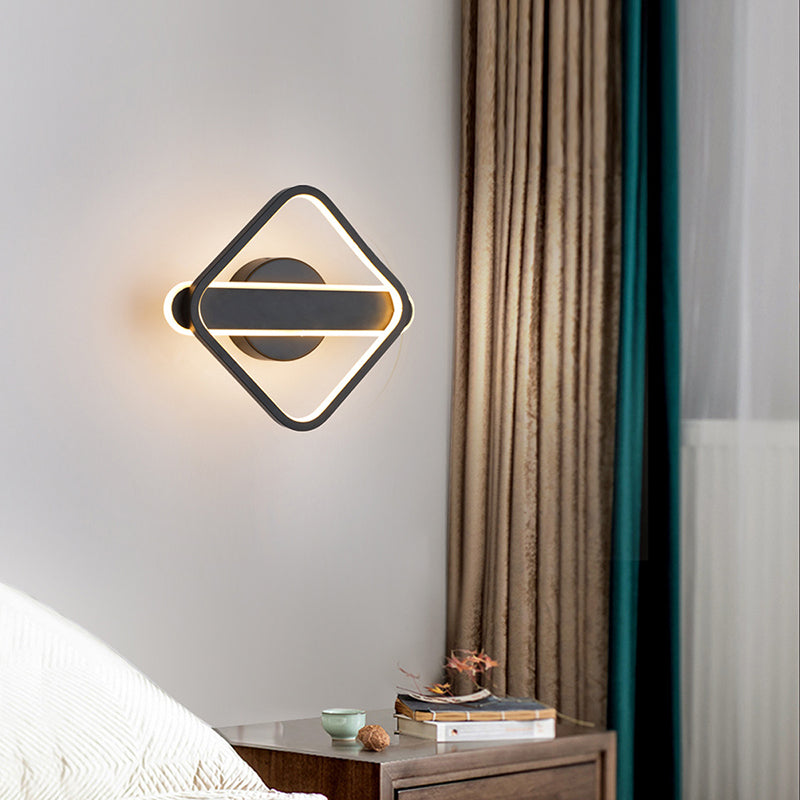1-licht ronde wand SCONCE Moderne eenvoudige stijl glazen wandverlichting in goud en zwart