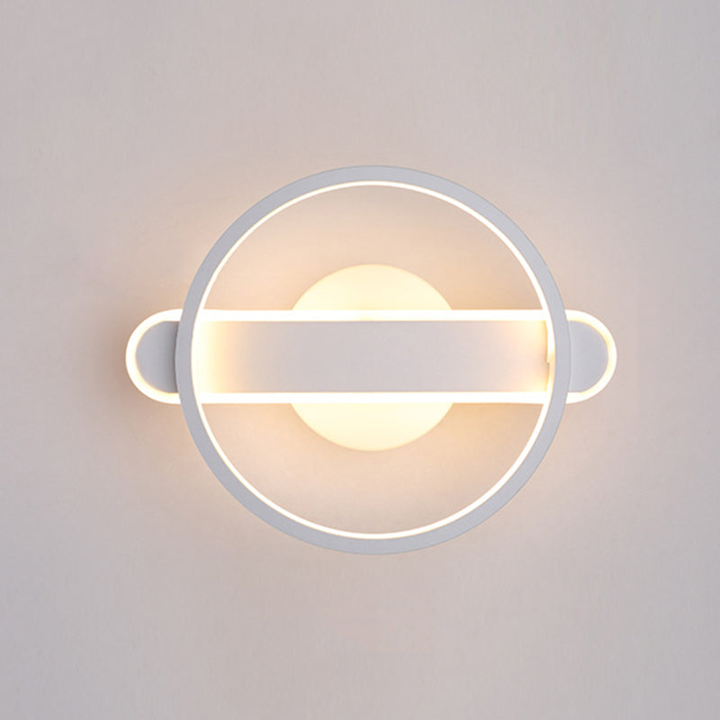 1-licht ronde wand SCONCE Moderne eenvoudige stijl glazen wandverlichting in goud en zwart