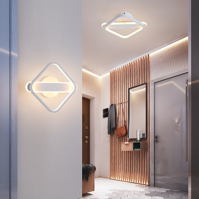 1-Light Round Wall Sconce Modern Simple Style Glass Wall Lighting in Gold and Black