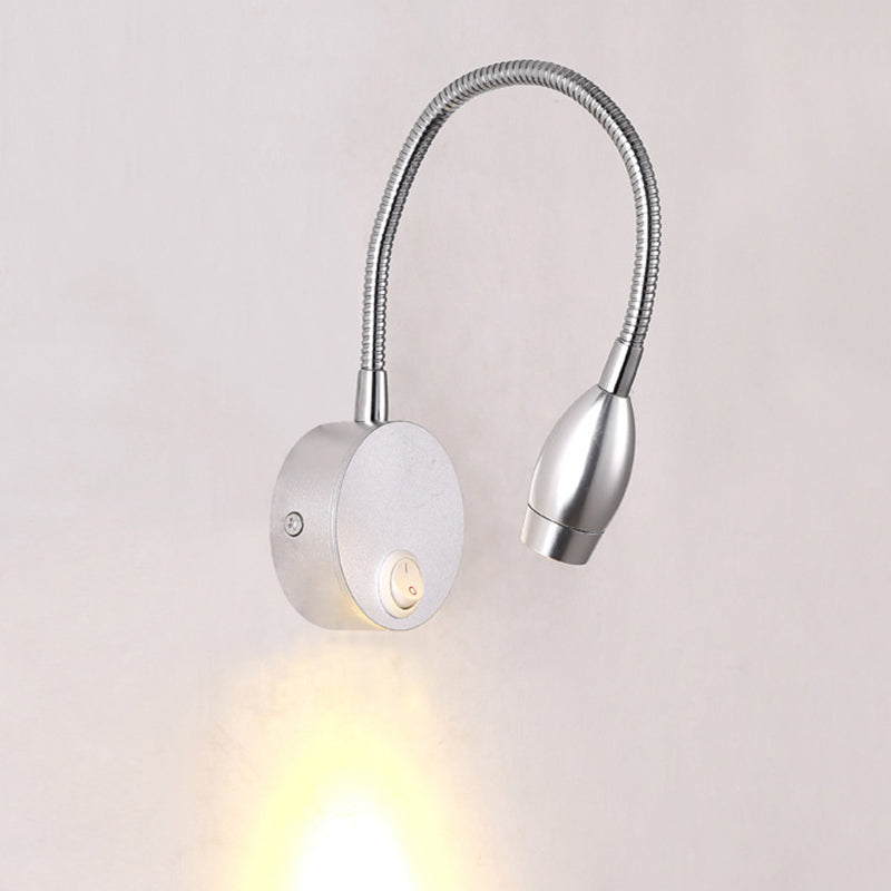 1-Light Round Wall Sconce Modern Simple Style Glass Wall Lighting in Gold and Black