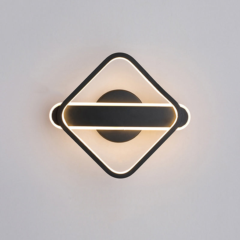 1-licht ronde wand SCONCE Moderne eenvoudige stijl glazen wandverlichting in goud en zwart