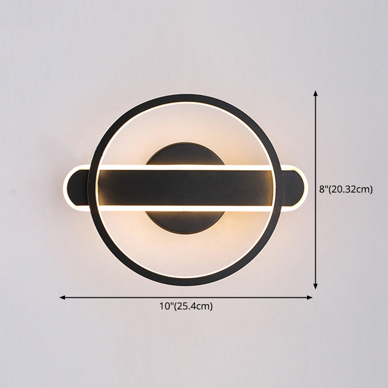 1-licht ronde wand SCONCE Moderne eenvoudige stijl glazen wandverlichting in goud en zwart