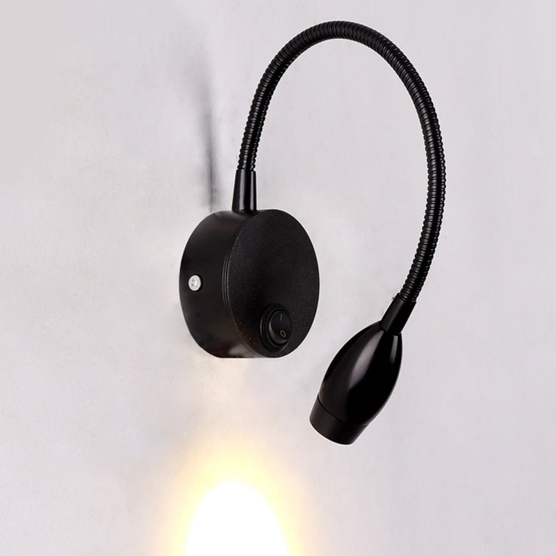 1-Light Round Wall Sconce Modern Simple Style Glass Wall Lighting in Gold and Black