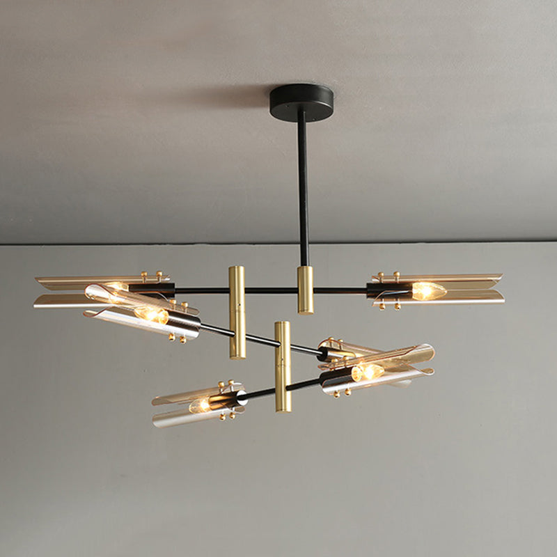 Zwart glas kroonluchter lichten Noordse moderne plafondlamp voor woonkamer voor woonkamer