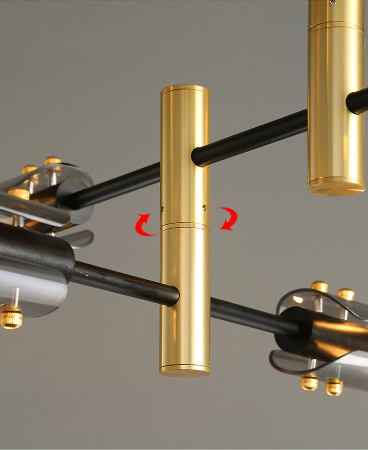 Zwart glas kroonluchter lichten Noordse moderne plafondlamp voor woonkamer voor woonkamer