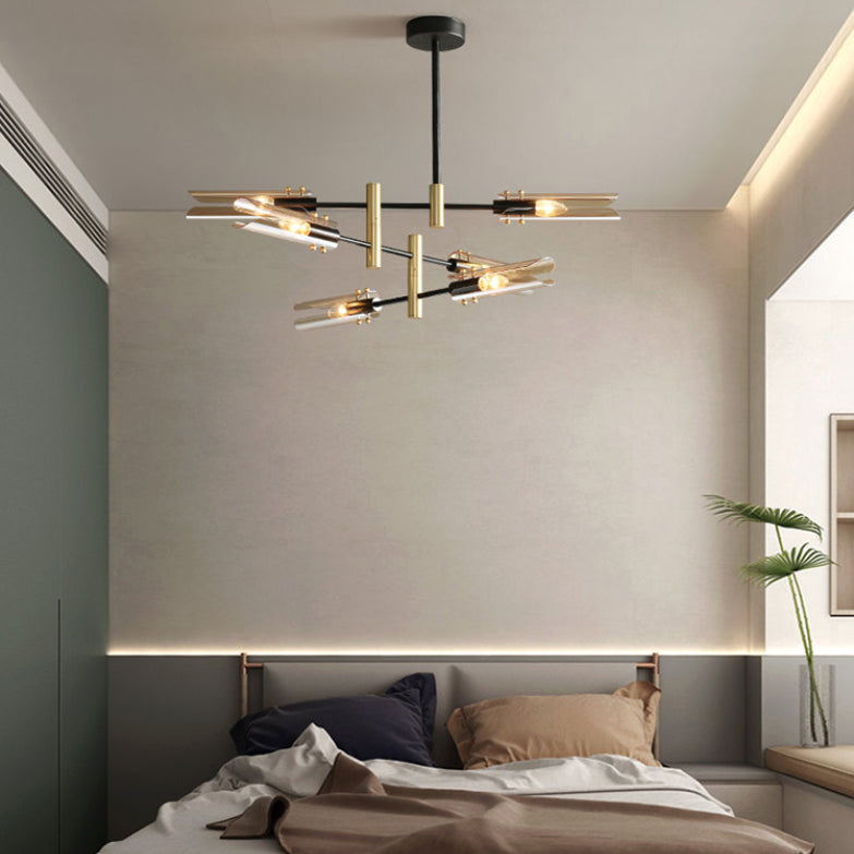 Zwart glas kroonluchter lichten Noordse moderne plafondlamp voor woonkamer voor woonkamer