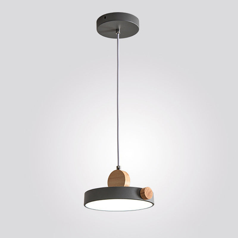 Acrylic Circular LED Hanging Lamp in Modern Concise Style Iron Macaron Pendant Light for Dining Room