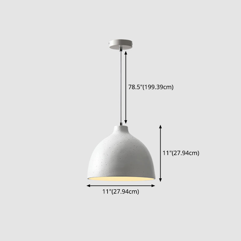 Modern Creative Single Pendant Light Resin Bowl Macaron Hanging Lamp for Dining Room