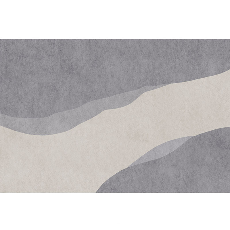 Gray Tone Nordic Area Carpet Polyester Color Blooming Indoor Rug Easy Care Carpet for Living Room