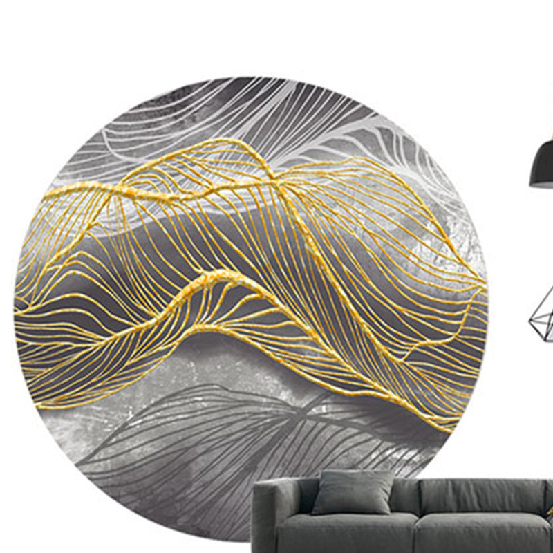 Round Color Mixed Simple Area Carpet Polyester Ink Print Indoor Rug Washable Carpet for Living Room