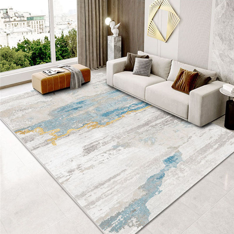 Apricot Tone Luxury Area Rug Polyester Blooming Traces Carpet Easy Care Rug for Home Decoration