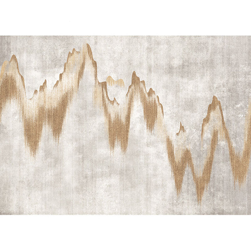 Apricot Tone Luxury Area Rug Polyester Blooming Traces Carpet Easy Care Rug for Home Decoration