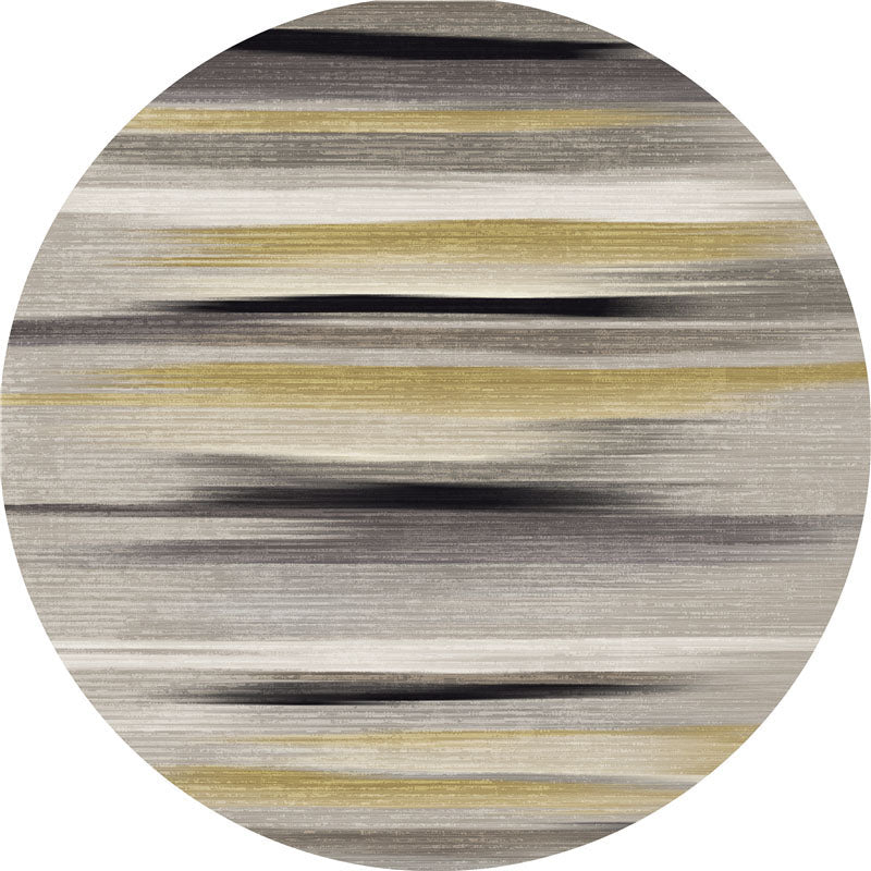 Round Multicolor Simple Area Rug Polyester Blooming Effect Carpet Easy Care Rug for Home Decoration