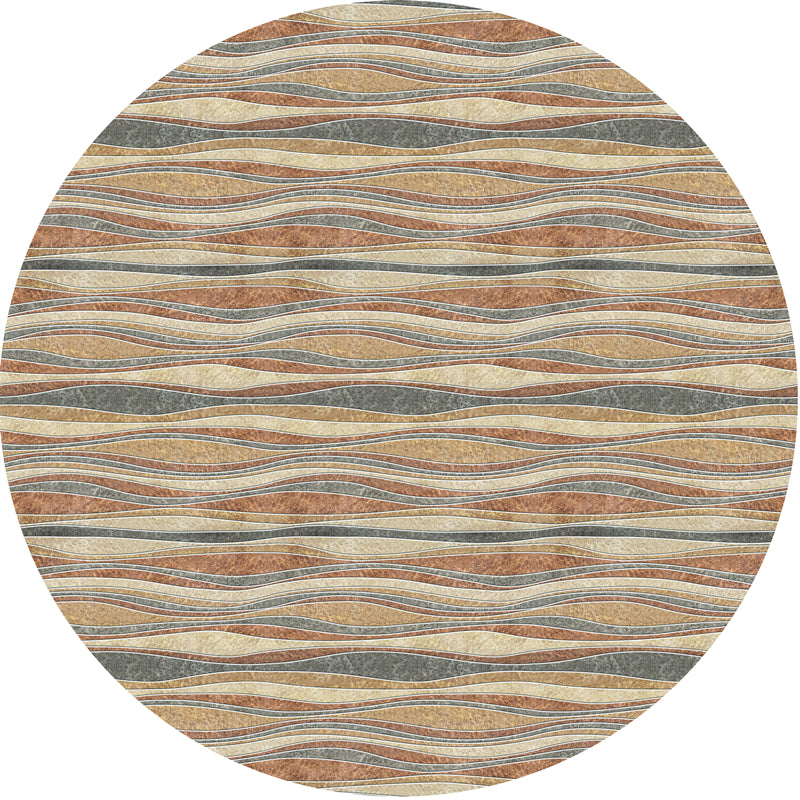 Round Multicolor Simple Area Rug Polyester Blooming Effect Carpet Easy Care Rug for Home Decoration