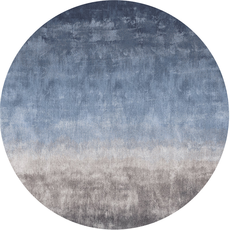 Round Multicolor Simple Area Rug Polyester Blooming Effect Carpet Easy Care Rug for Home Decoration