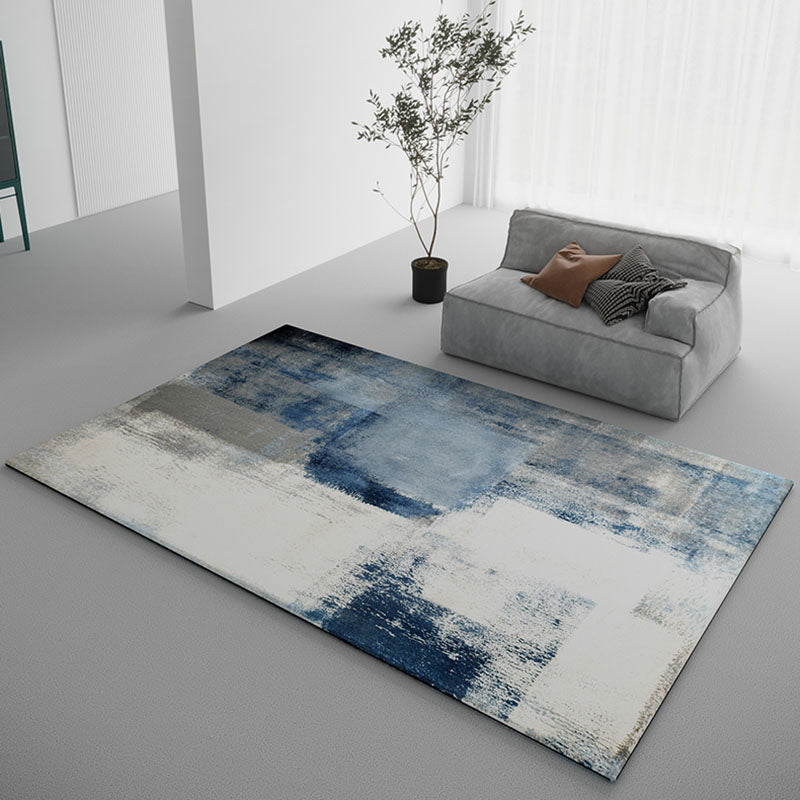 Color Mixed Modern Indoor Rug Polyester Ink Blooming Carpet Non-Slip Backing Rug for Home Decoration