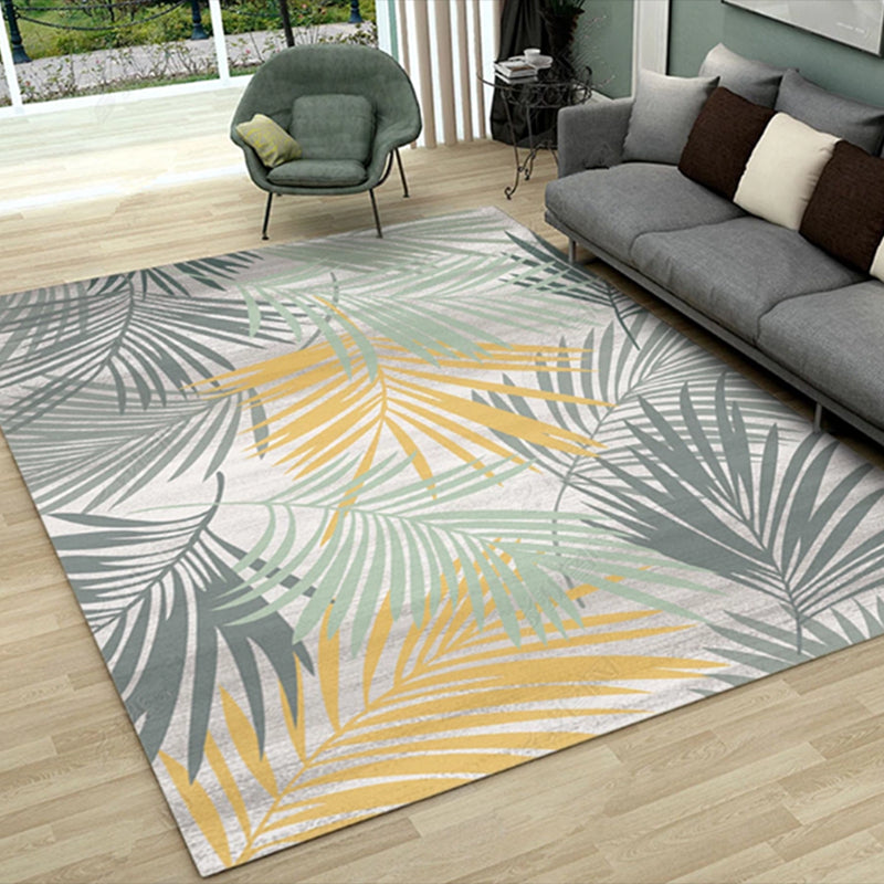Solid Color Simple Indoor Rug Polyester Feather Print Carpet Non-Slip Backing Rug for Home Decor