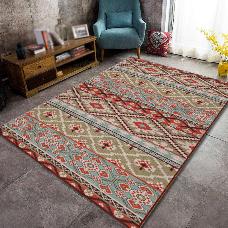 Distinctive Americana Indoor Rug Colorful Tribal Classicism Rug Washable Carpet for Living Room