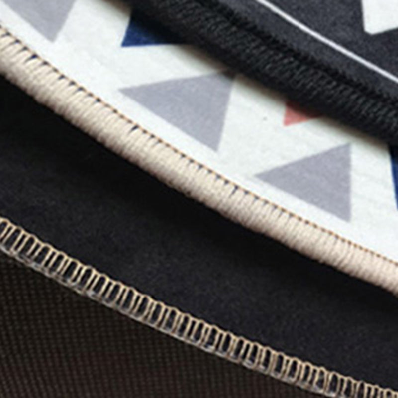 Round Grey Tone Simple Area Rug Polyester Ink Traces Rug Non-Slip Backing Indoor Rug for Living Room