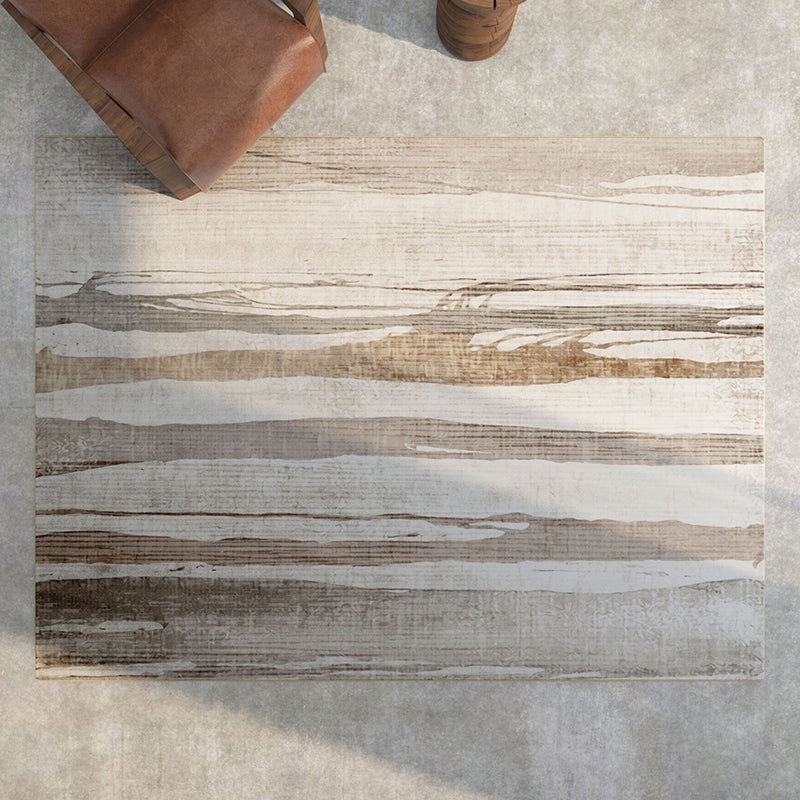 Apricot Tone Luxury Area Rug Polyester Ink Traces Rug Non-Slip Backing Indoor Rug for Living Room